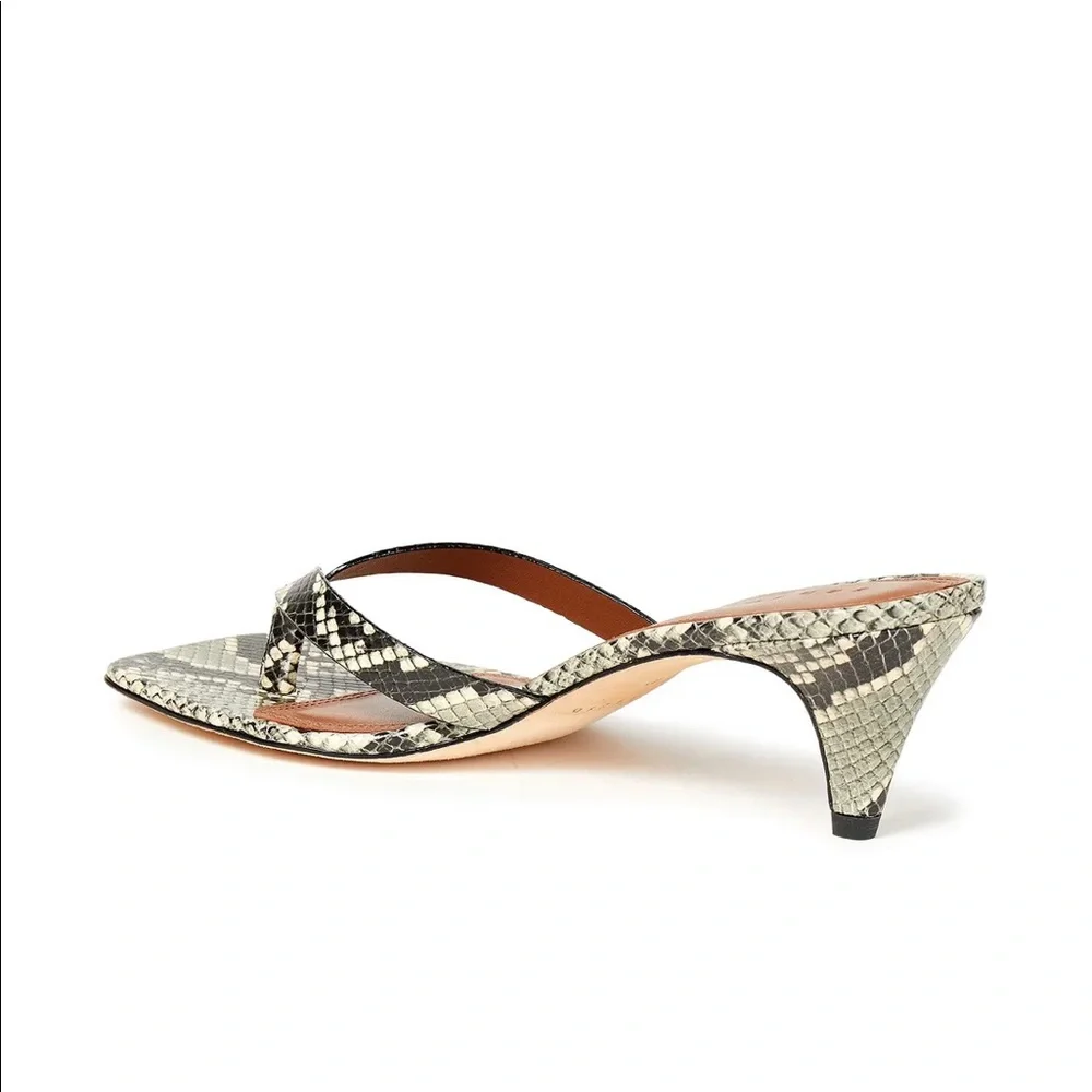Sandro - Snake-effect leather mules - Picture 7 of 8